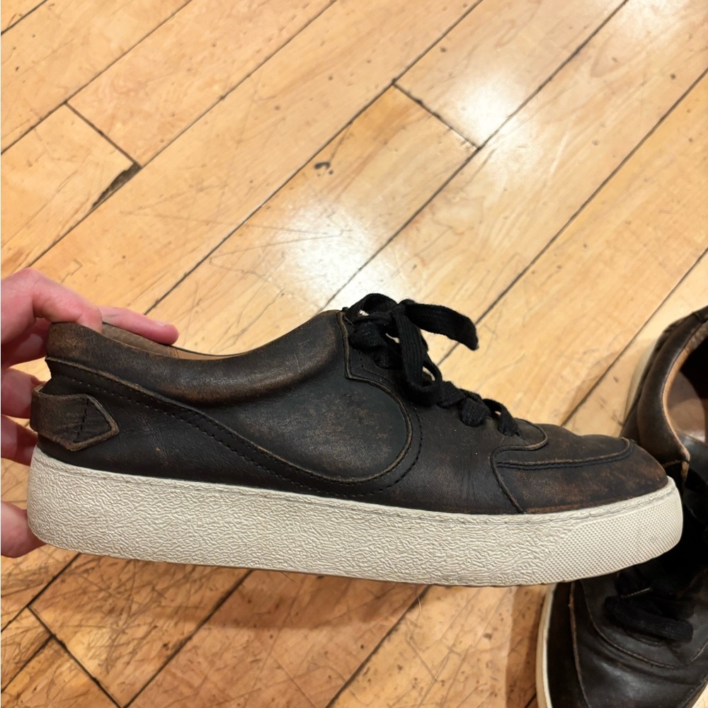 Frye Black and Brown Leather Sneakers